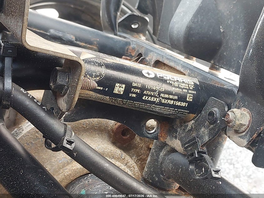 2024 Polaris Sportsman 850 High Lifter Edition VIN: 4XASXN85XRB156301 Lot: 45649847