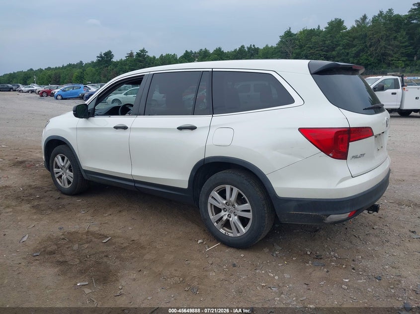 Vin: 5fnyf6h14jb051926, lot: 46148443, honda pilot lx 20183