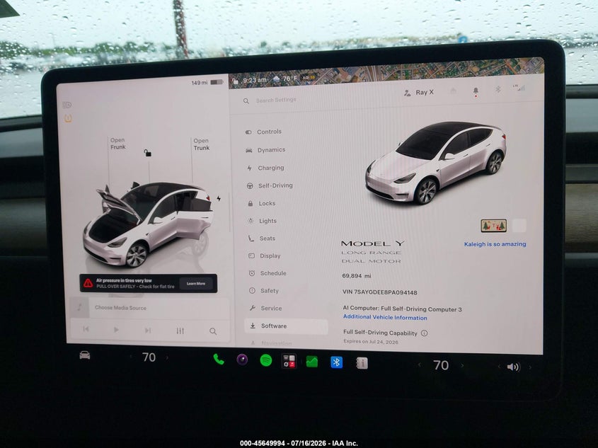 2023 Tesla Model Y Awd/Long Range Dual Motor All-Wheel Drive VIN: 7SAYGDEE8PA094148 Lot: 45649994
