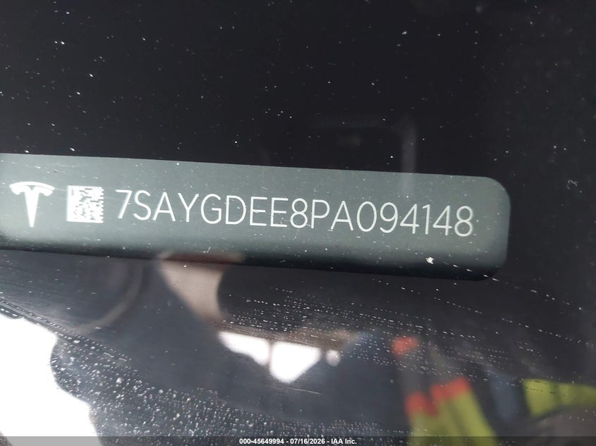 2023 Tesla Model Y Awd/Long Range Dual Motor All-Wheel Drive VIN: 7SAYGDEE8PA094148 Lot: 45649994