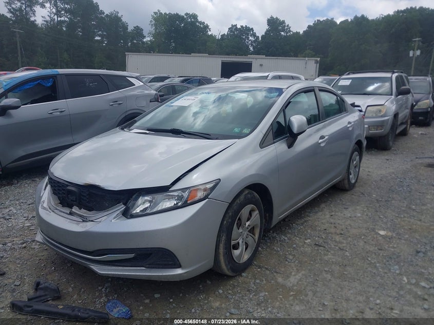 2013 Honda Civic Lx, Front End, IAAI, VIN 2HGFB2F5XDH593100 — photo 2
