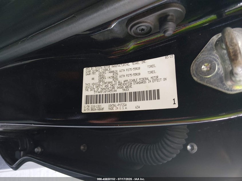 2015 Toyota Tundra 1794 5.7L V8 VIN: 5TFAW5F16FX455144 Lot: 45650152