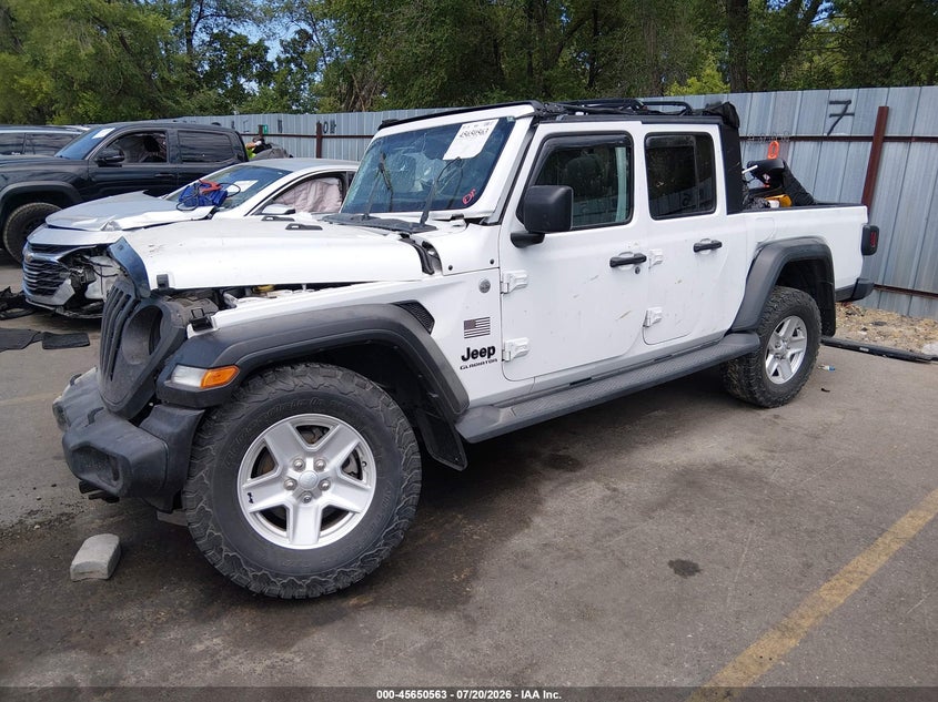 Vin: 1c6hjtag6ll114950, lot: 46149118, jeep gladiator sport s 4x4 20202