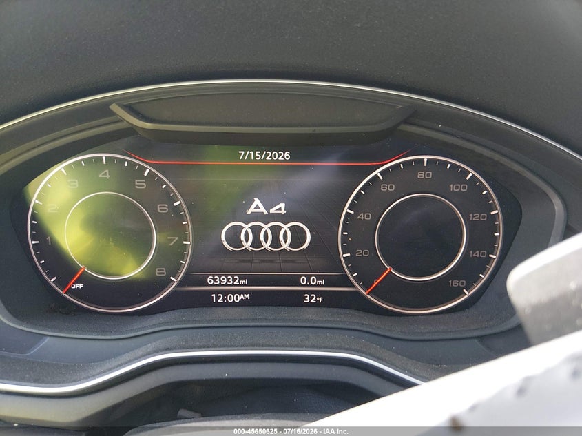 2019 Audi A4 40 Premium VIN: WAUHMAF46KA108446 Lot: 45650625