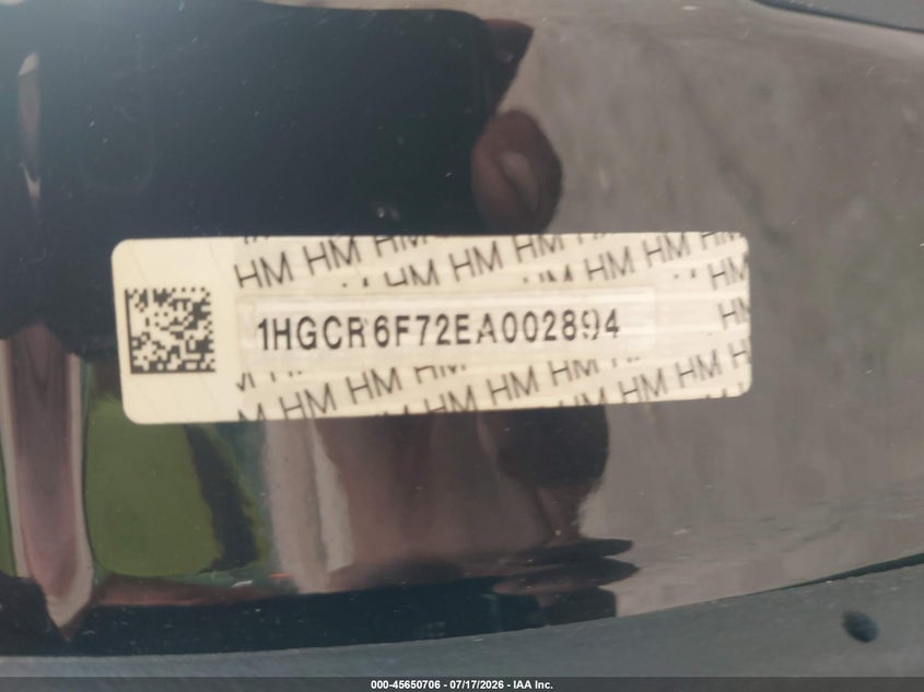 HONDA ACCORD HYBRID 2014 VIN 1HGCR6F72EA002894
