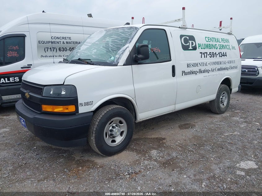 Vin: 1gczggf76n1195846, lot: 46149313, chevrolet express cargo rwd 3500 regular wheelbase wt 20222