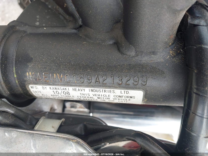 2009 Kawasaki En500 C VIN: JKAENVC169A213299 Lot: 45650943