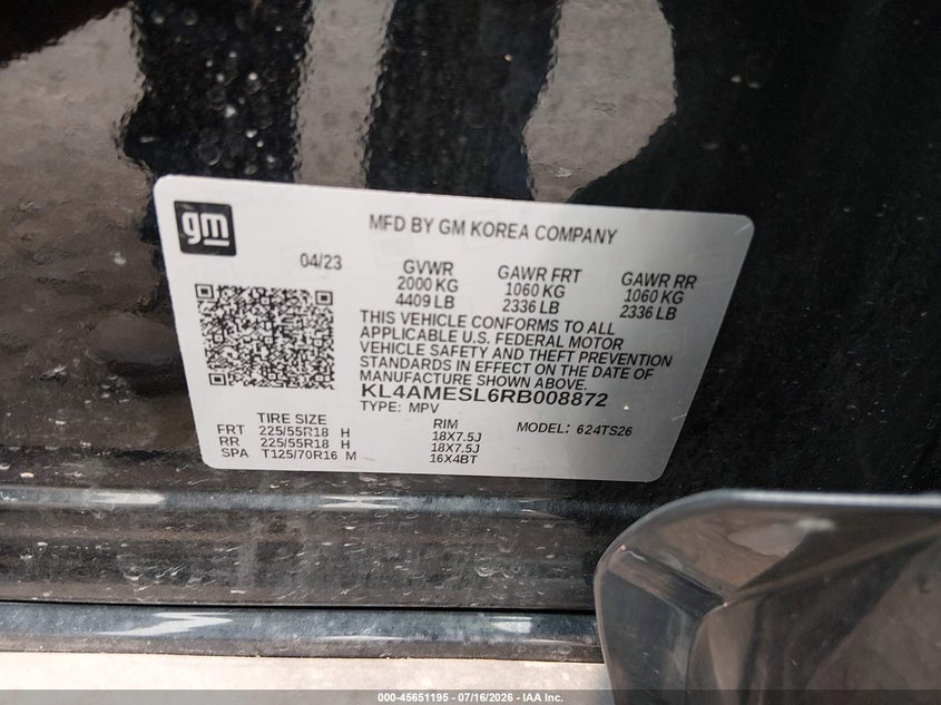 2024 Buick Encore Gx Sport Touring Awd VIN: KL4AMESL6RB008872 Lot: 45651195