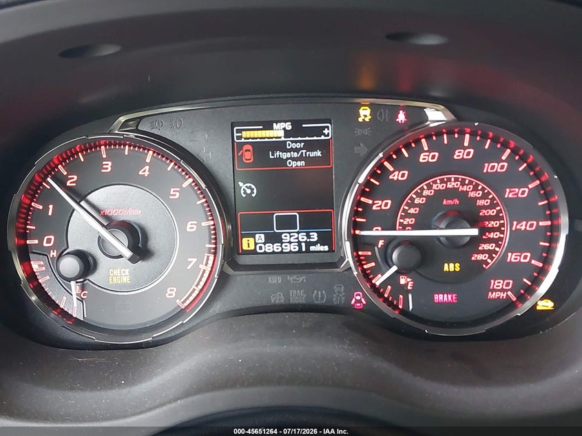 2015 Subaru Wrx Limited VIN: JF1VA1G65F9824640 Lot: 45651264