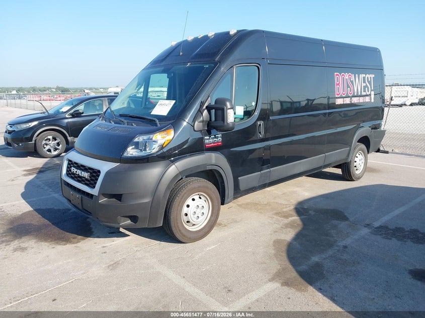 Vin: 3c6lrvdg4me538230, lot: 46150032, ram promaster 2500 high roof 159 wb 20212