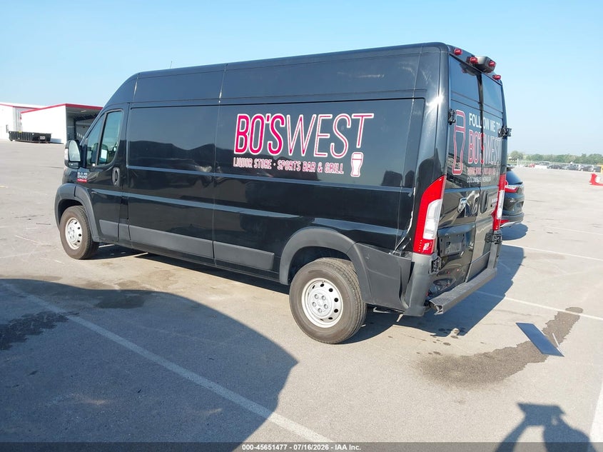 Vin: 3c6lrvdg4me538230, lot: 46150032, ram promaster 2500 high roof 159 wb 20213