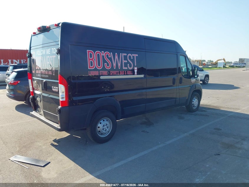 Vin: 3c6lrvdg4me538230, lot: 46150032, ram promaster 2500 high roof 159 wb 20214