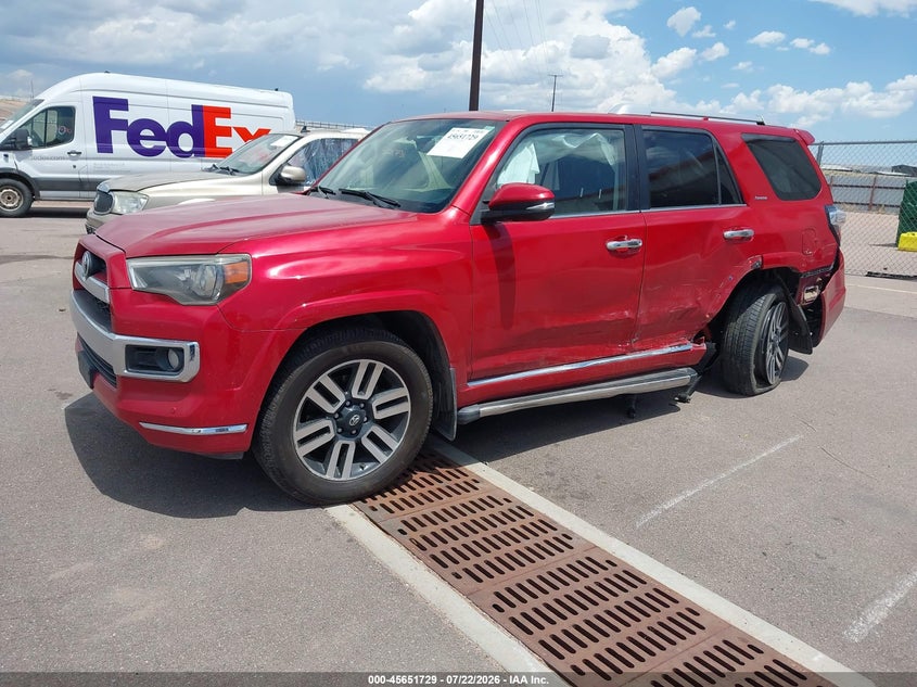 Vin: jtebu5jr9e5161959, lot: 46150284, toyota 4runner limited 20142