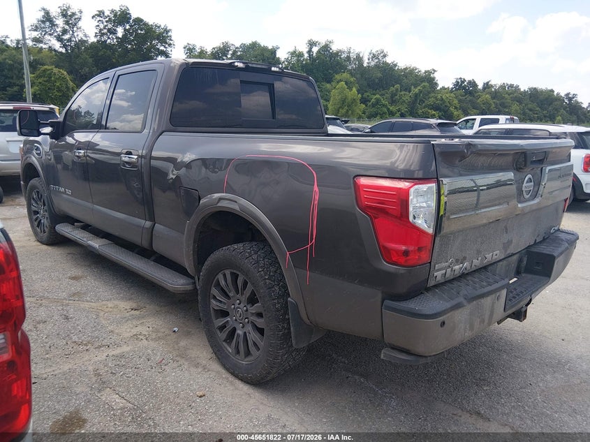Vin: 1n6ba1f44kn517620, lot: 46150377, nissan titan xd platinum reserve diesel 20193