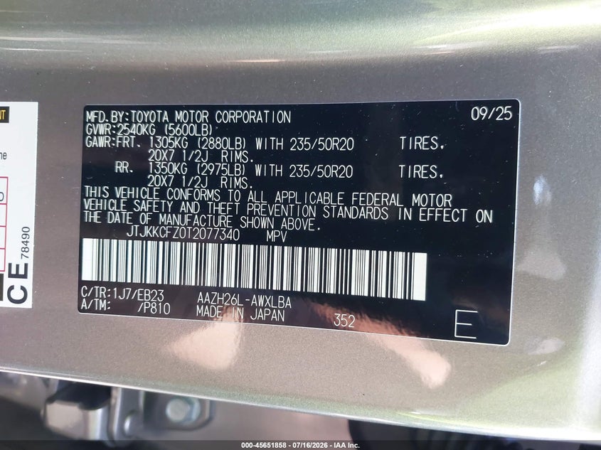 2026 Lexus Nx 450H+ F Sport Handling VIN: JTJKKCFZ0T2077340 Lot: 45651858