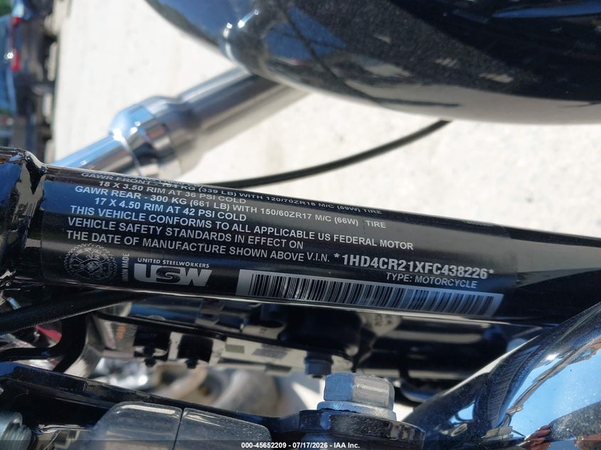 2015 Harley-Davidson Xl883 Superlow VIN: 1HD4CR21XFC438226 Lot: 45652209