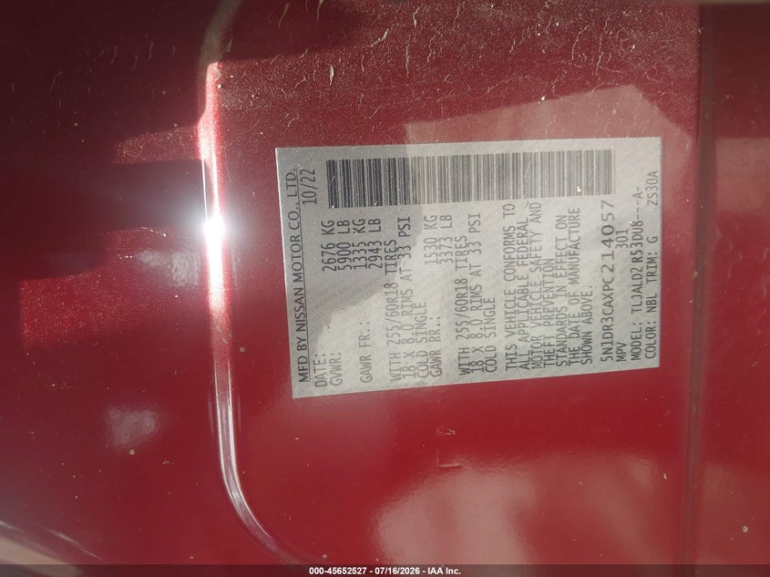 2023 NISSAN PATHFINDER auction photo 6