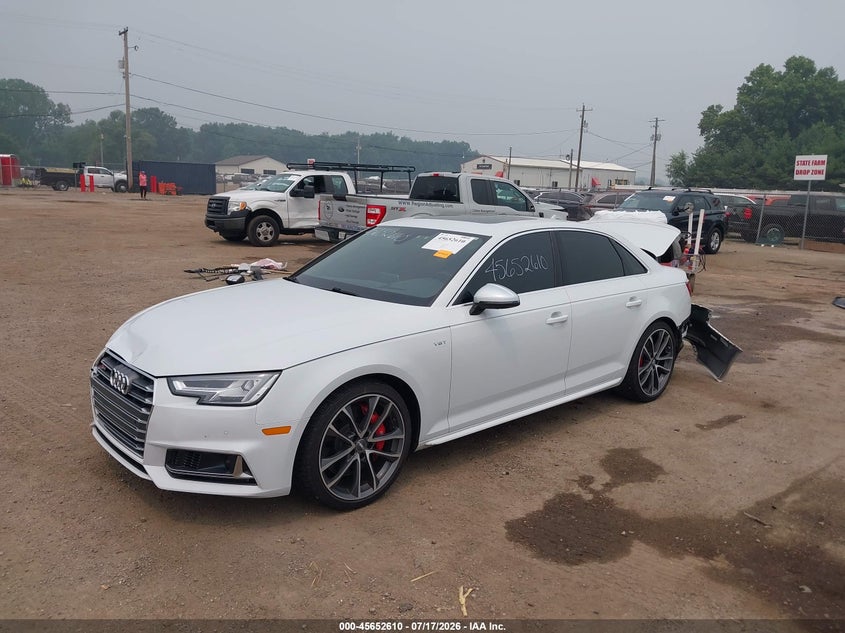 Vin: wauc4af47ja003133, lot: 46151165, audi s4 3.0t premium plus 20182