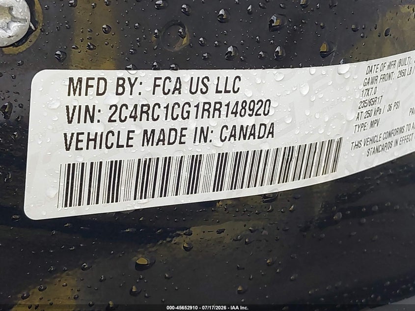 2024 Chrysler Voyager Lx VIN: 2C4RC1CG1RR148920 Lot: 45652910