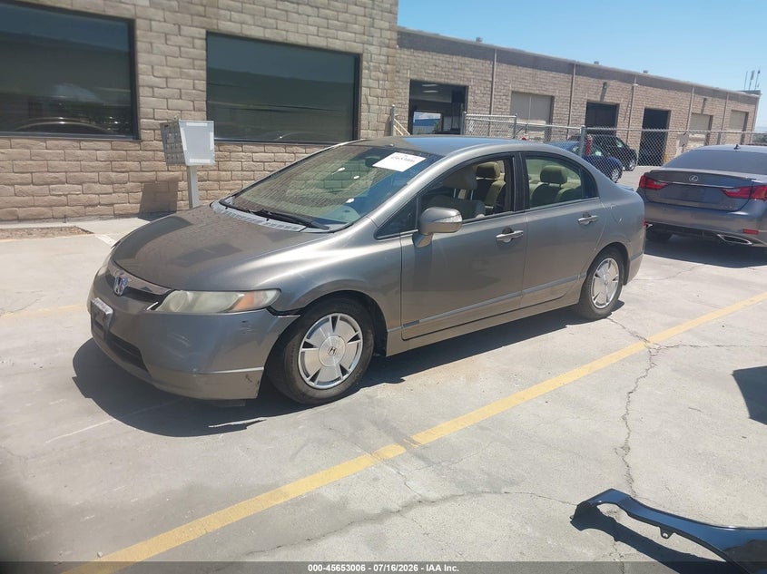 2007 Honda Civic Hybrid, Rear, IAAI, VIN JHMFA36217S024516 — photo 2