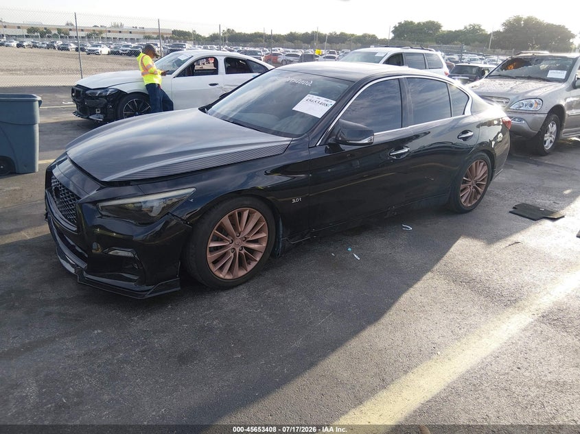 Vin: jn1ev7apxkm519552, lot: 46151963, infiniti q50 3.0t luxe 20192