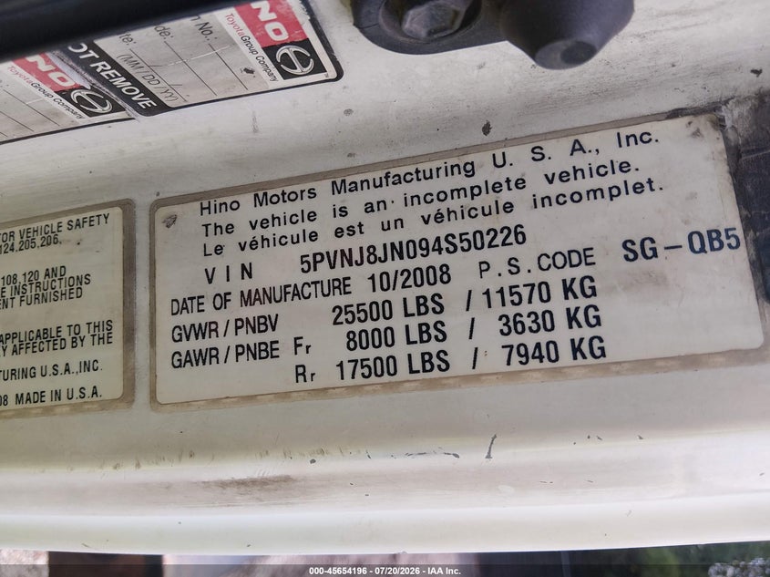 2009 HINO 258/268 auction photo 8