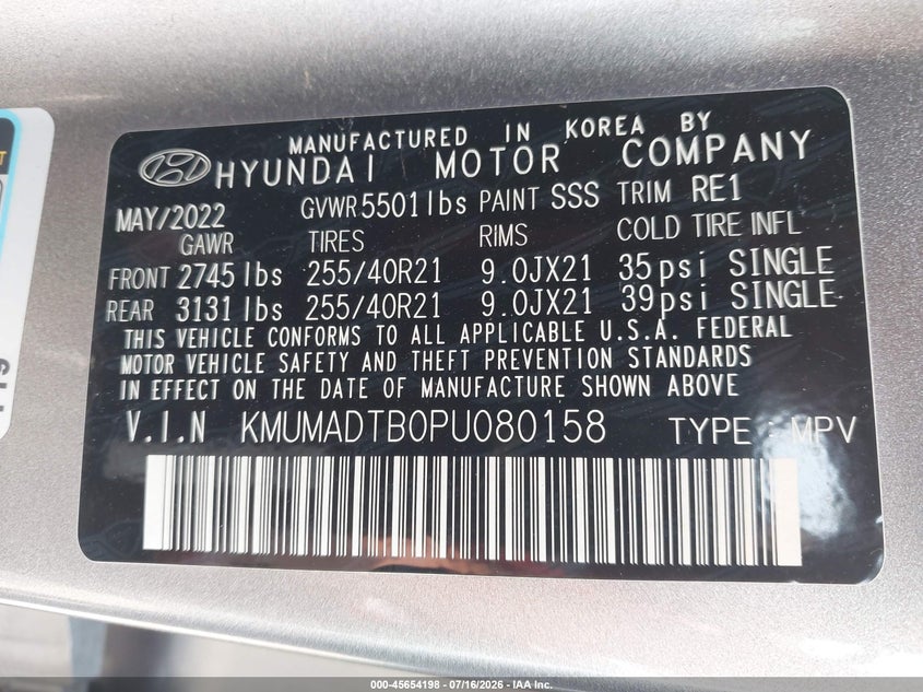 2023 Genesis Gv70 2.5T Awd VIN: KMUMADTB0PU080158 Lot: 45654198