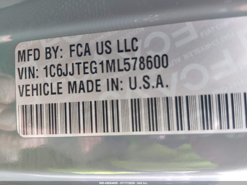 2021 Jeep Gladiator Mojave 4X4 VIN: 1C6JJTEG1ML578600 Lot: 45654488