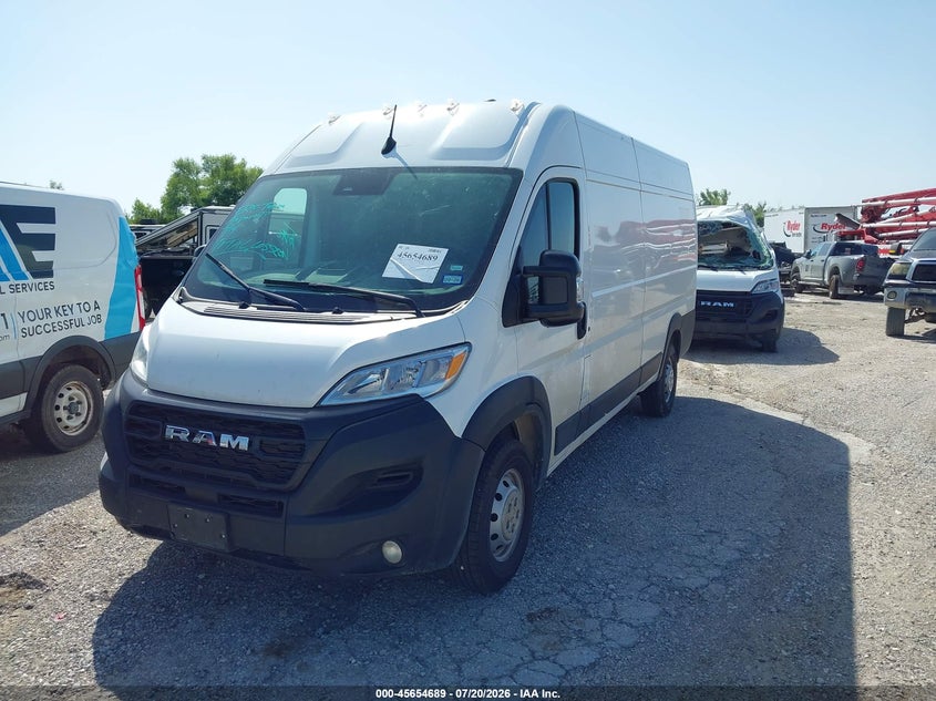 Vin: 3c6mrvjg6se517921, lot: 46153244, ram promaster 3500 cargo van tradesman high roof 159 wb ext 20252