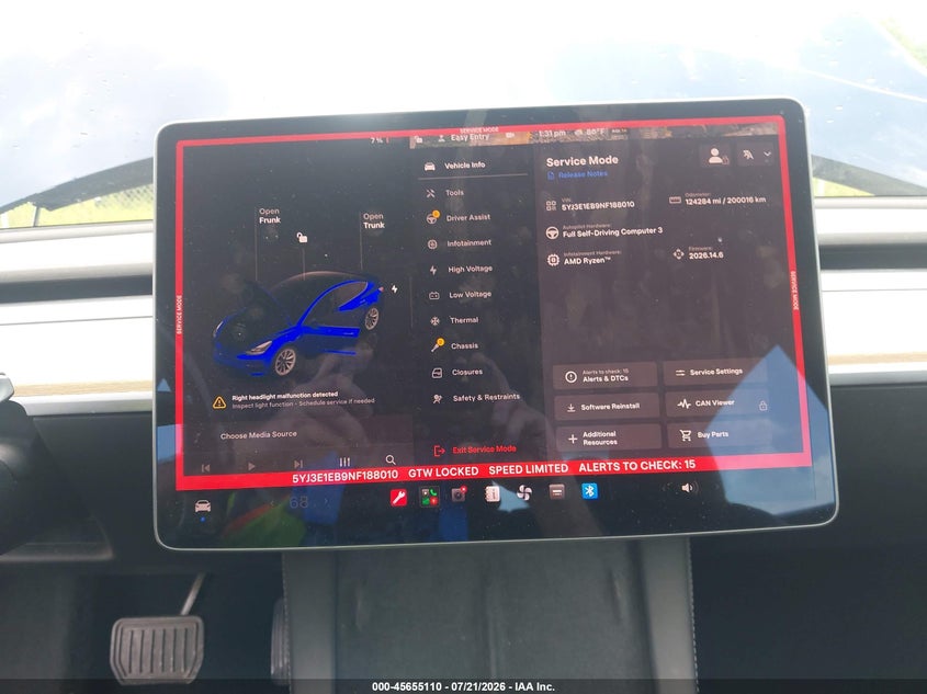 2022 Tesla Model 3 Long Range Dual Motor All-Wheel Drive VIN: 5YJ3E1EB9NF188010 Lot: 45655110