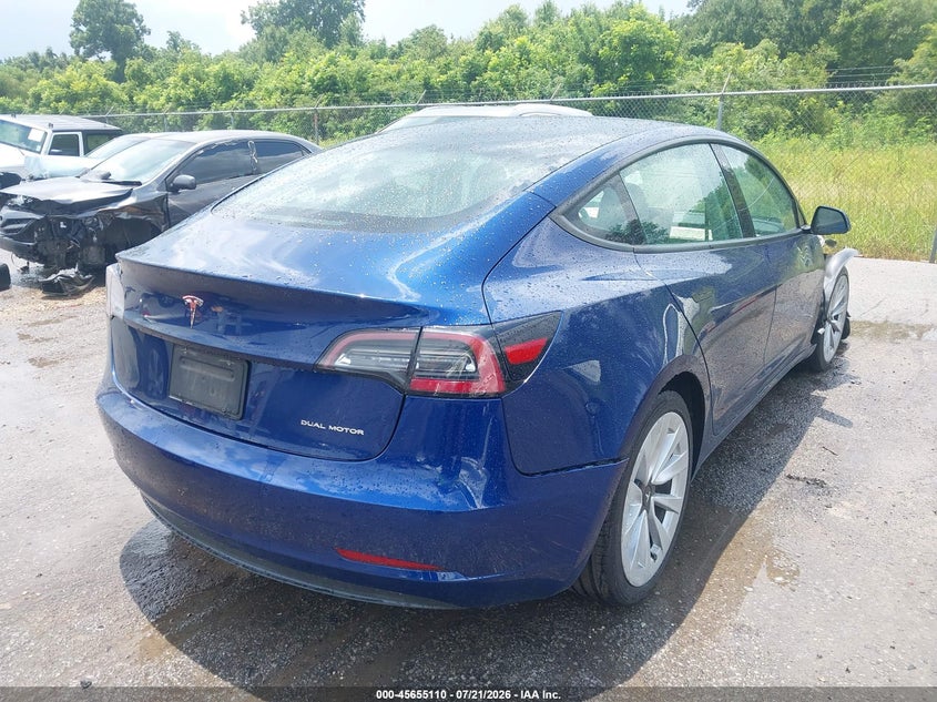 2022 Tesla Model 3 Long Range Dual Motor All-Wheel Drive VIN: 5YJ3E1EB9NF188010 Lot: 45655110