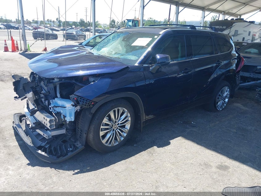 Vin: 5tdebrch2ss689920, lot: 46153894, toyota highlander hybrid platinum 20252