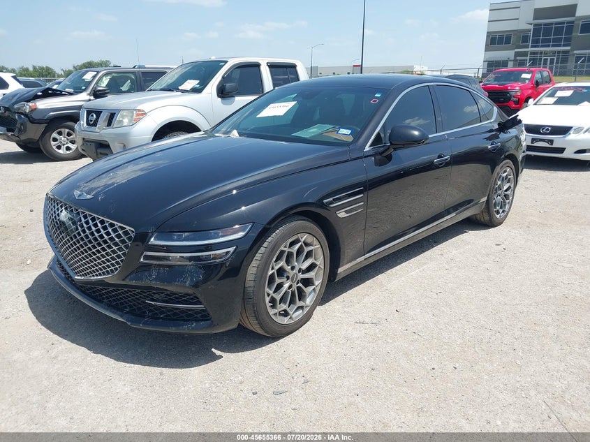Vin: kmtgb4sc9mu043873, lot: 46153921, genesis g80 2.5t rwd 20212