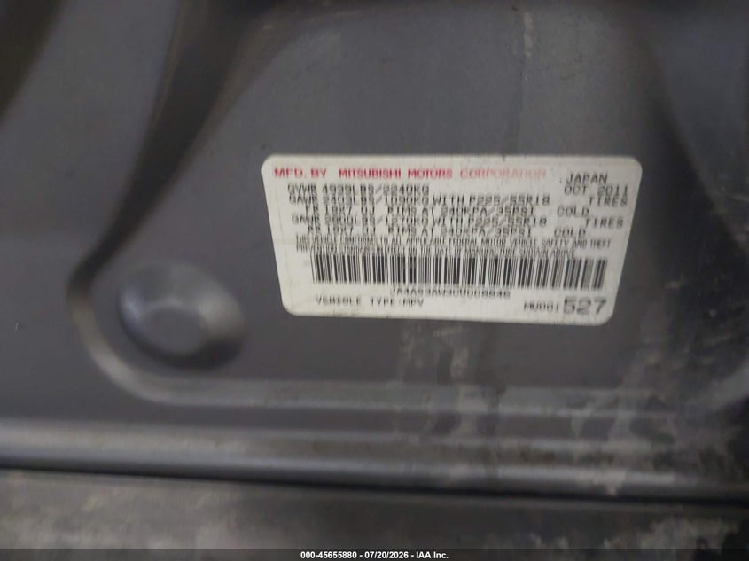 2012 Mitsubishi Outlander Se VIN: JA4AS3AW3CU008846 Lot: 45655880
