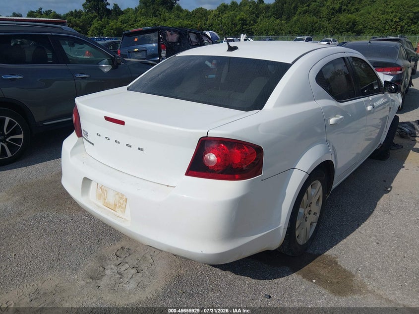 Vin: 1c3cdzab6en143801, lot: 46154484, dodge avenger se 20144