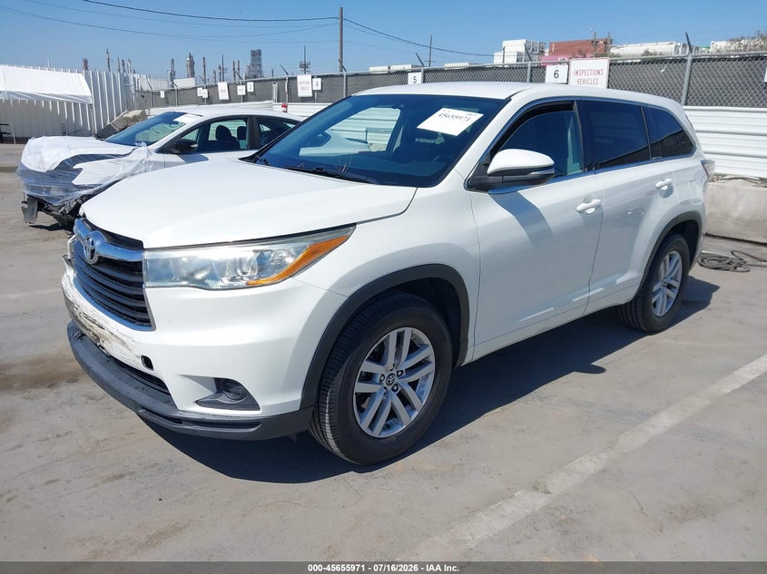 Vin: 5tdzarfh8gs021756, lot: 46154526, toyota highlander le 20162