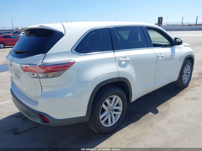 Vin: 5tdzarfh8gs021756, lot: 46154526, toyota highlander le 20164