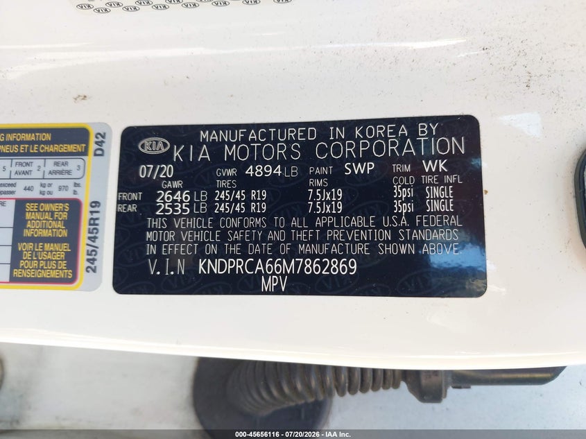 2021 Kia Sportage Sx Turbo VIN: KNDPRCA66M7862869 Lot: 45656116