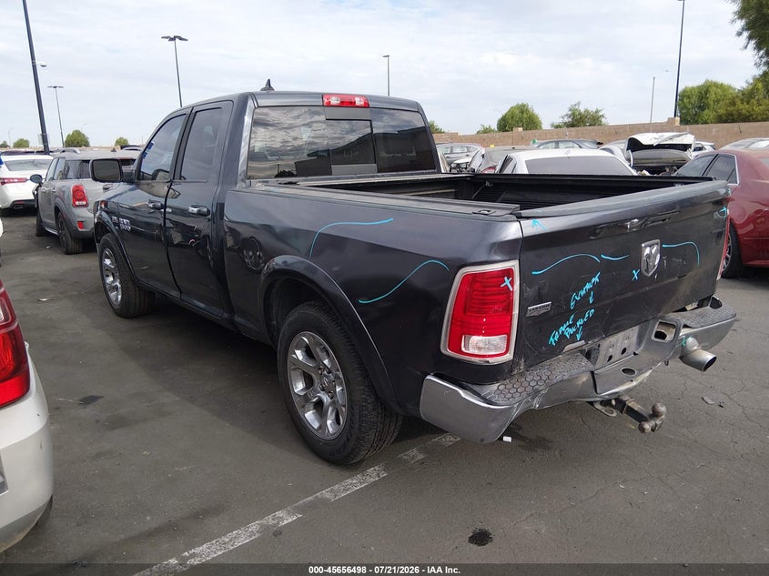 Vin: 1c6rr6jt3hs582689, lot: 46155054, ram 1500 laramie  4x2 6'4 box 20173