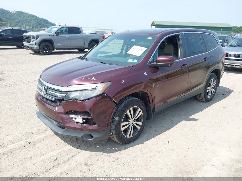 Vin: 5fnyf6h80gb012675, lot: 46156494, honda pilot ex-l 20162