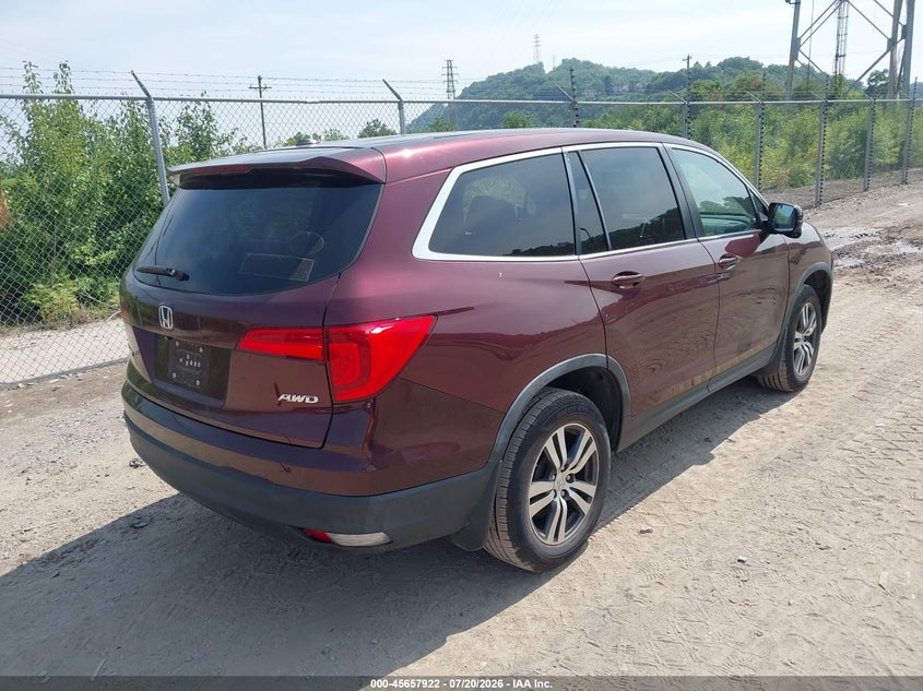 Vin: 5fnyf6h80gb012675, lot: 46156494, honda pilot ex-l 20164