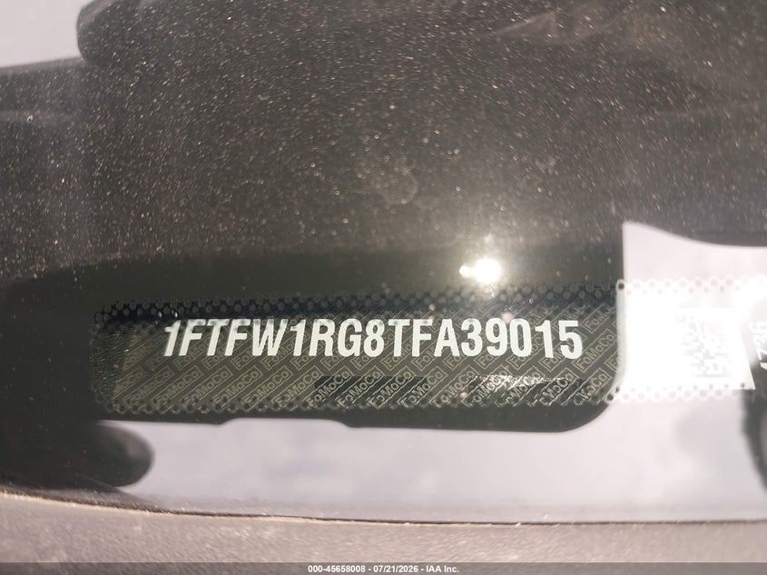2026 Ford F-150 Raptor VIN: 1FTFW1RG8TFA39015 Lot: 45658008