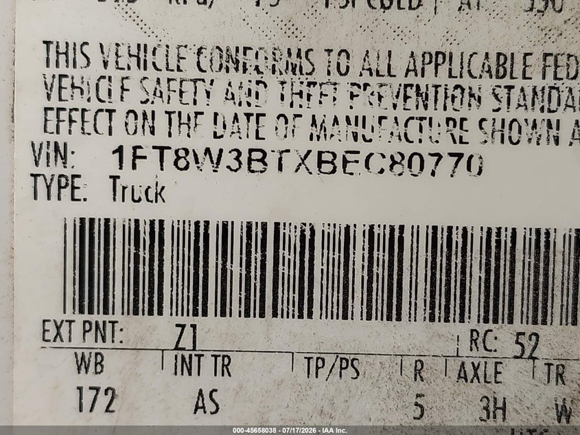 2011 FORD SUPER DUTY F-350 SRW auction photo 8