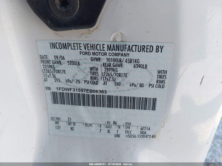 2007 FORD F-350 auction photo 8
