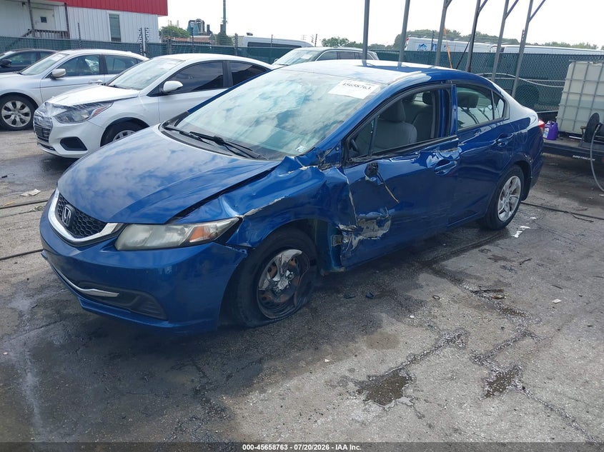 2014 Honda Civic, Левый бок, IAAI, VIN 2HGFB2F57EH540453 — фото 2