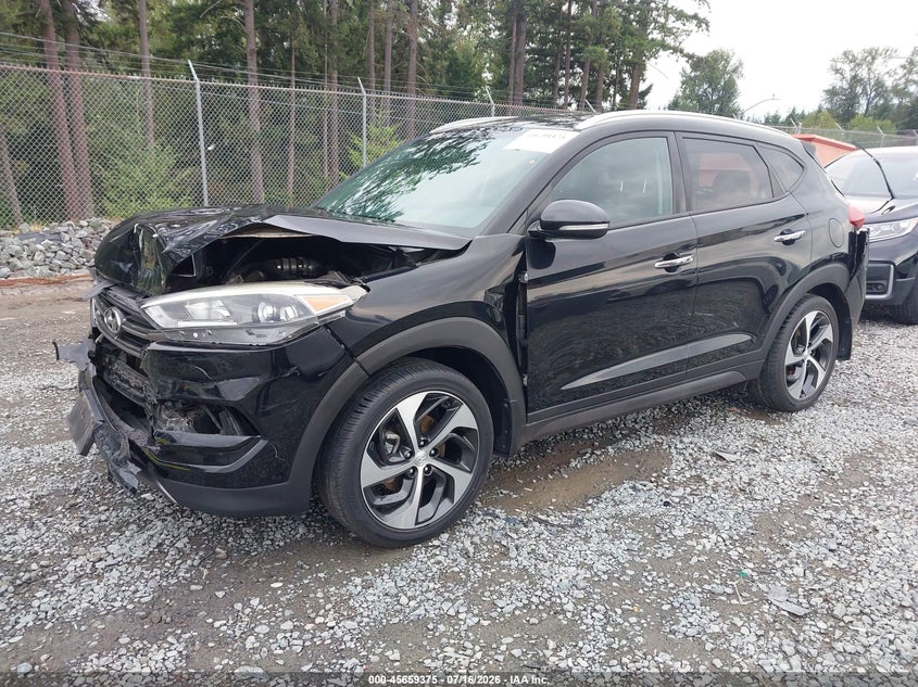 2016 Hyundai Tucson, Перед і зад, IAAI, VIN KM8J3CA29GU118771 — фото 2