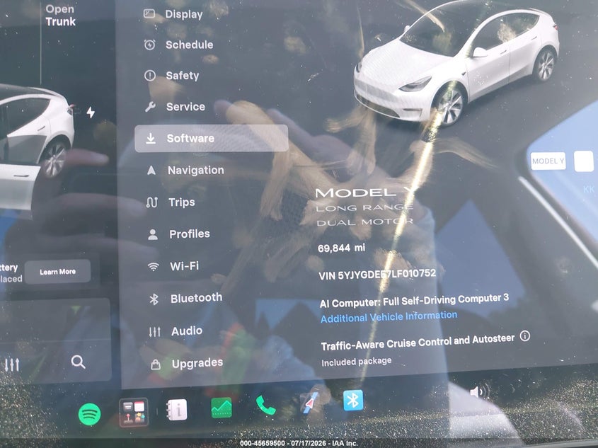 2020 Tesla Model Y Long Range Dual Motor All-Wheel Drive VIN: 5YJYGDEE7LF010752 Lot: 45659500