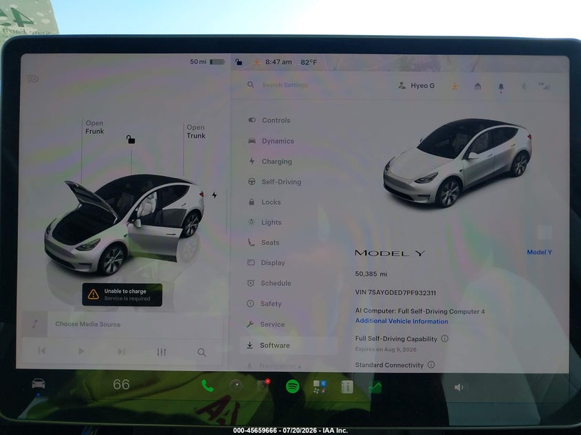 2023 Tesla Model Y Rwd VIN: 7SAYGDED7PF932311 Lot: 45659666