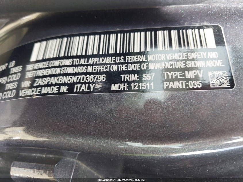 2022 Alfa Romeo Stelvio Veloce Ti Awd VIN: ZASPAKBN5N7D36796 Lot: 45659921