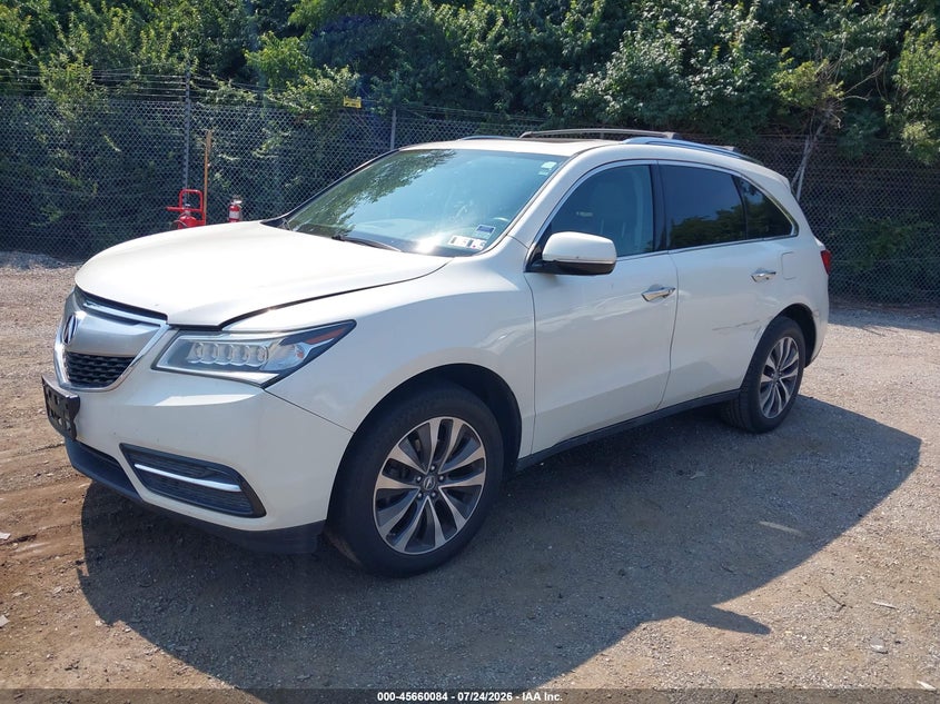 2016 Acura MDX, Левый бок, IAAI, VIN 5FRYD4H40GB024668 — фото 2